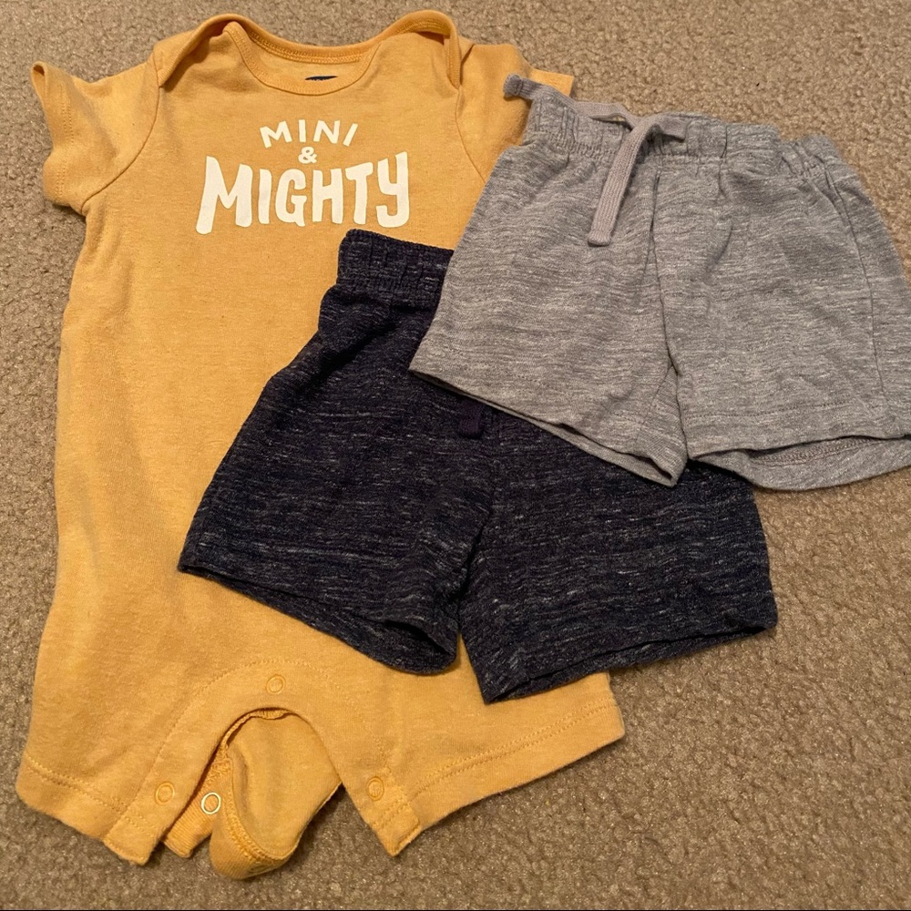 Old Navy boys romper and shorts size 3-6 months